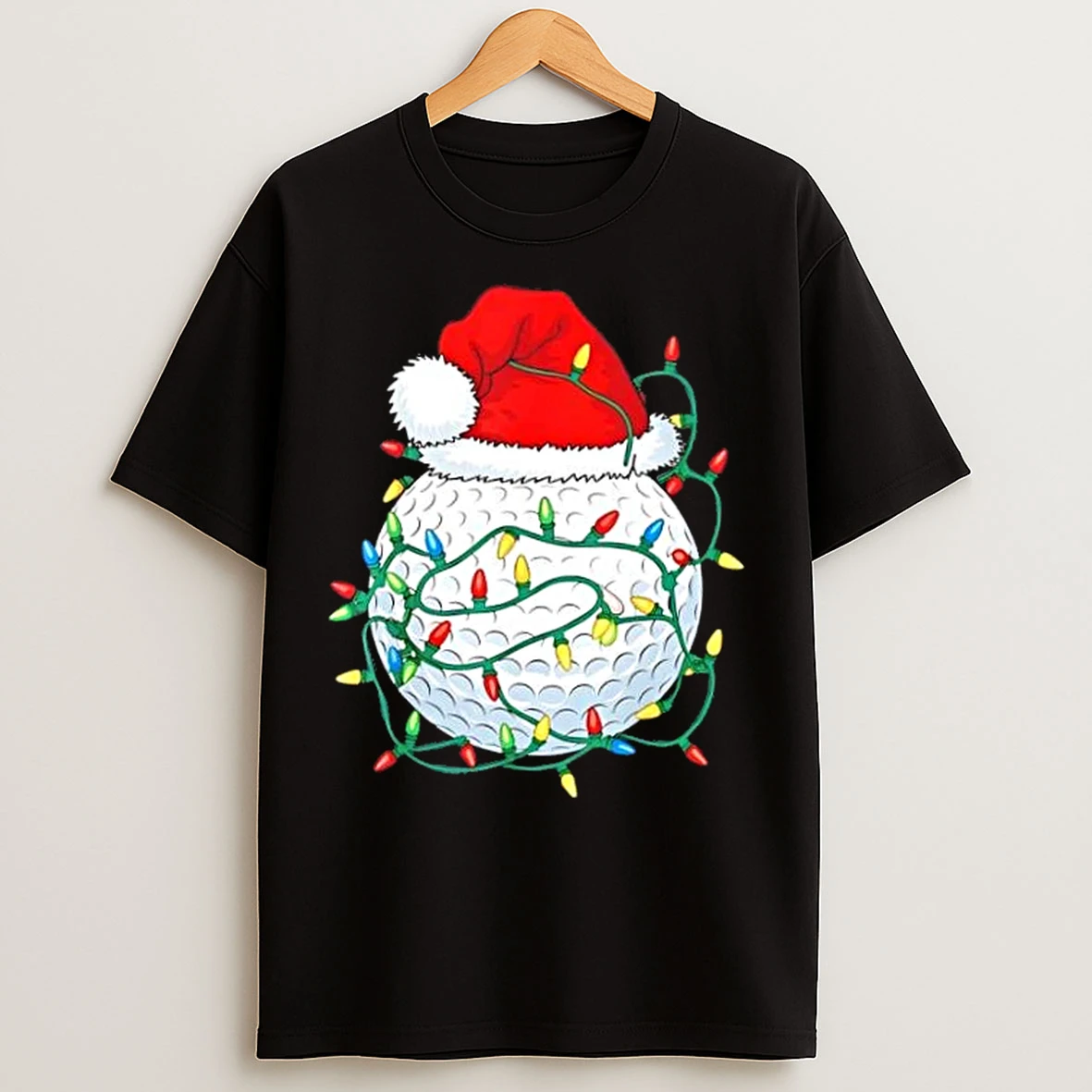 Classic Golf Ball Santa Hat Christmas T Shirts