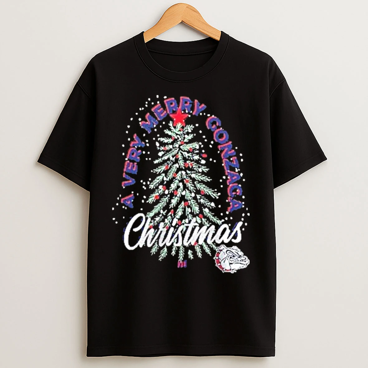 Classic Gonzaga Bulldogs Christmas Tree Holiday T Shirts