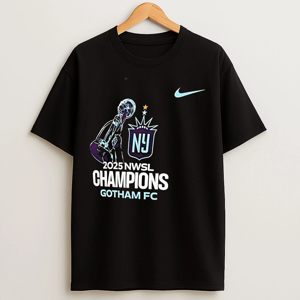 Classic Gotham Fc 2025 Nwsl Champions On Pitch Logo T Shirts