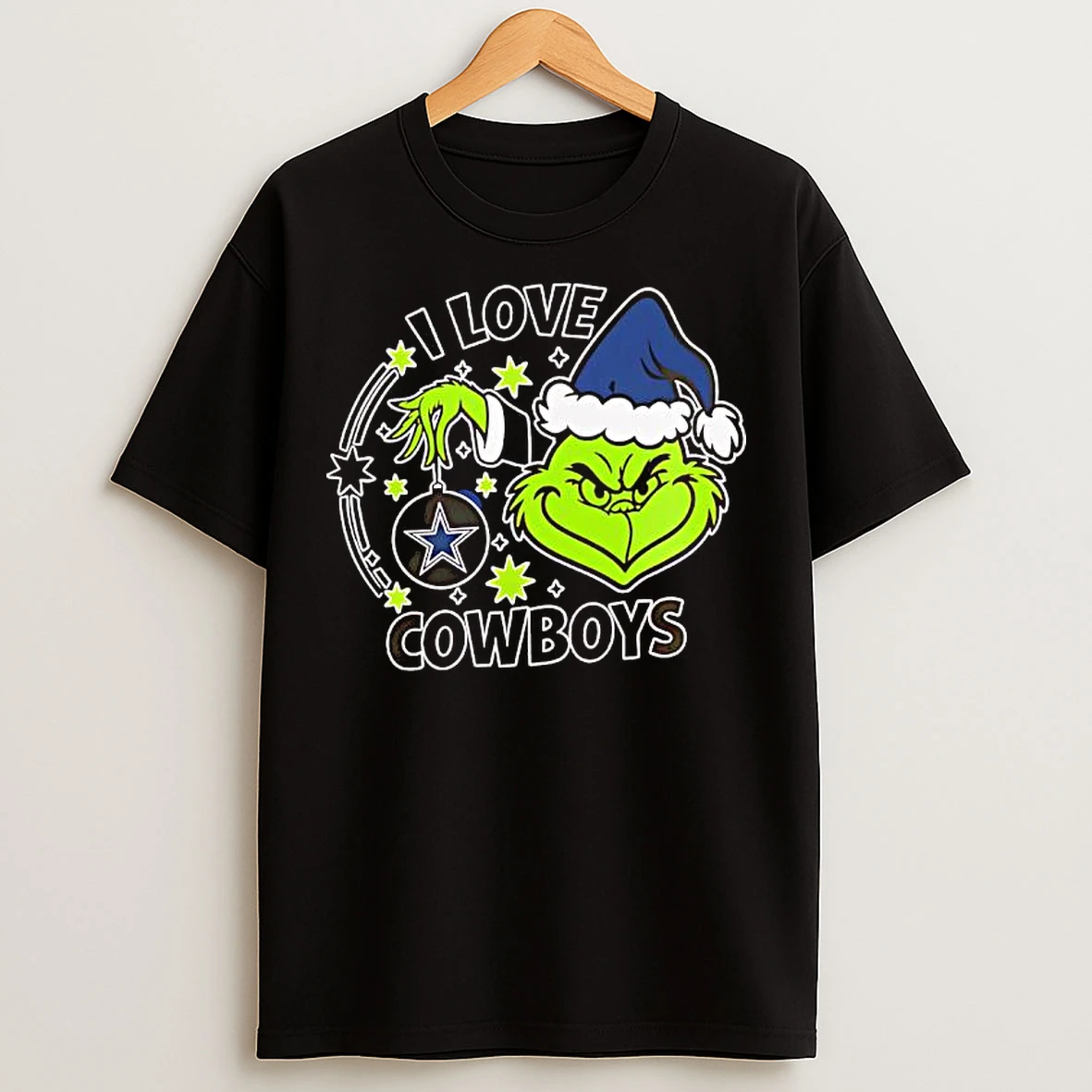 Classic Grinch I Love Dallas Cowboys Logo T Shirts