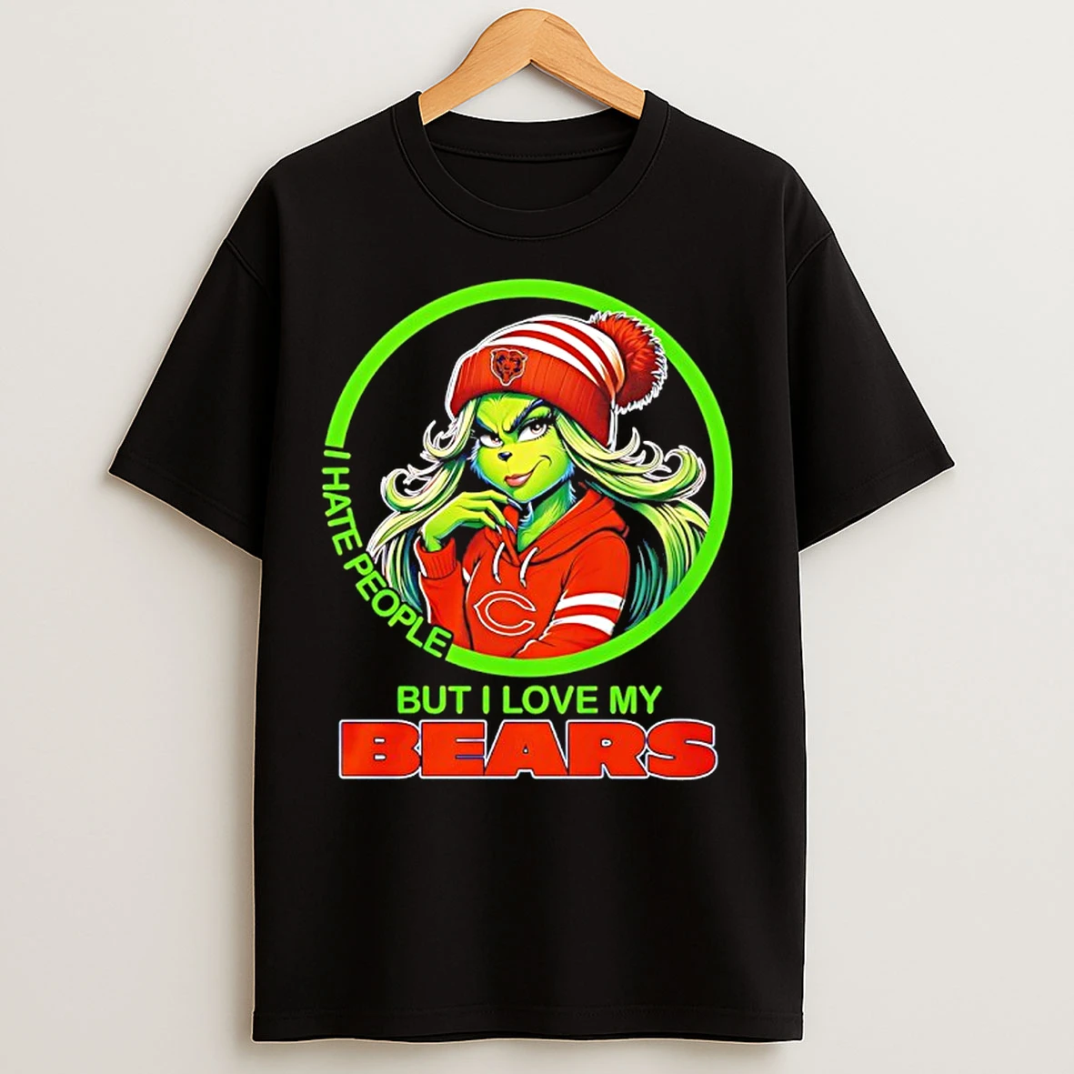 Classic Grinch I Hate People But I Love My Chicago Bears T Shirts