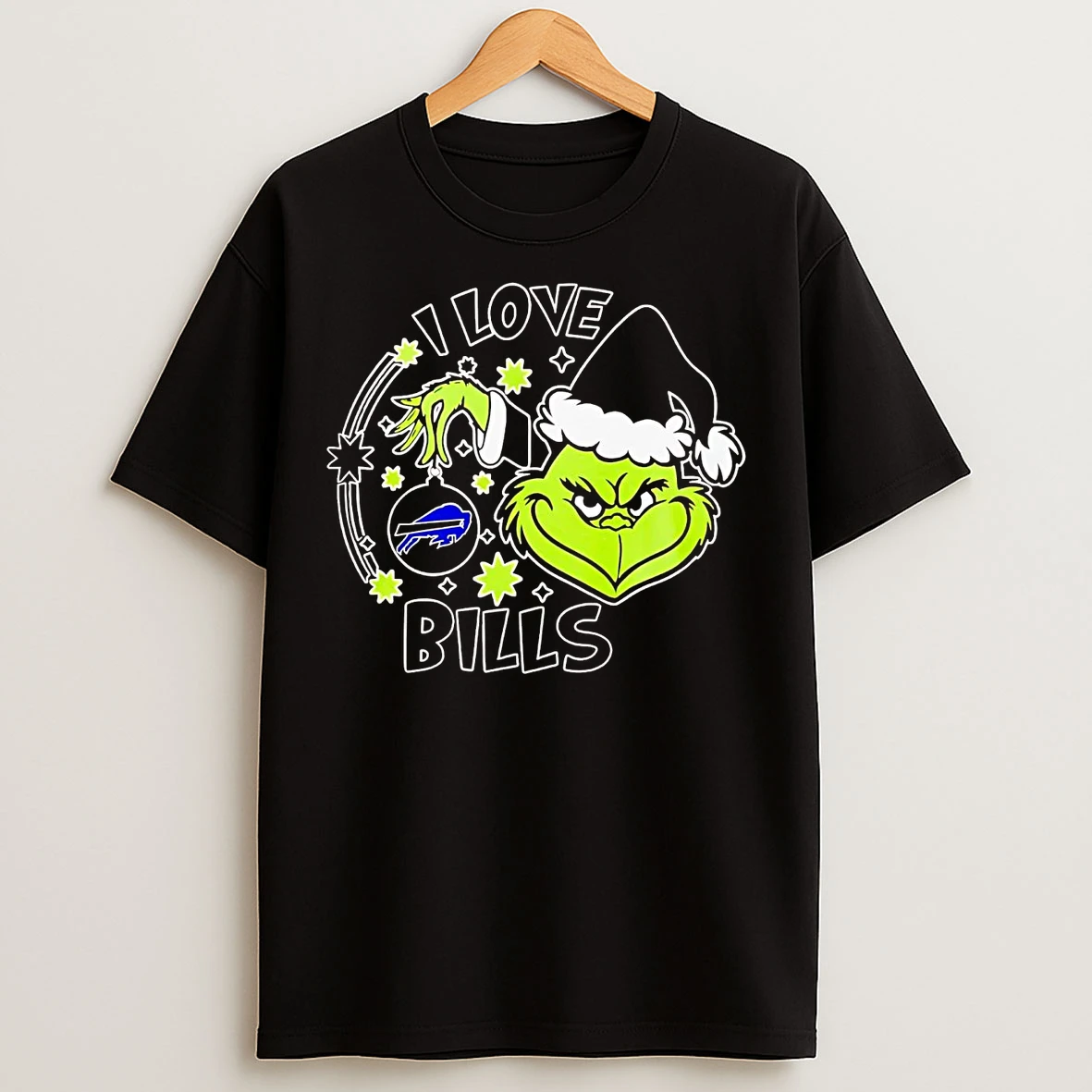 Classic Grinch I Love Buffalo Bills Christmas T Shirts