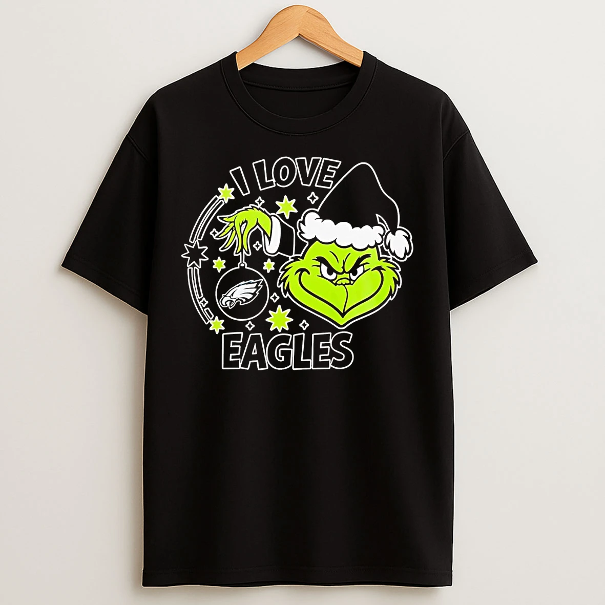 Classic Grinch I Love Philadelphia Eagles Christmas T Shirts