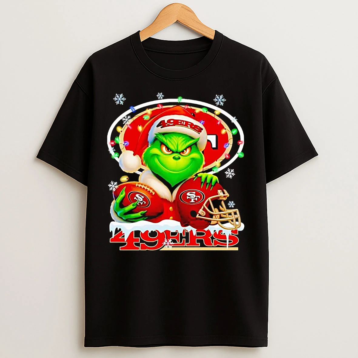 Classic Grinch San Francisco 49ers Christmas Light T Shirts