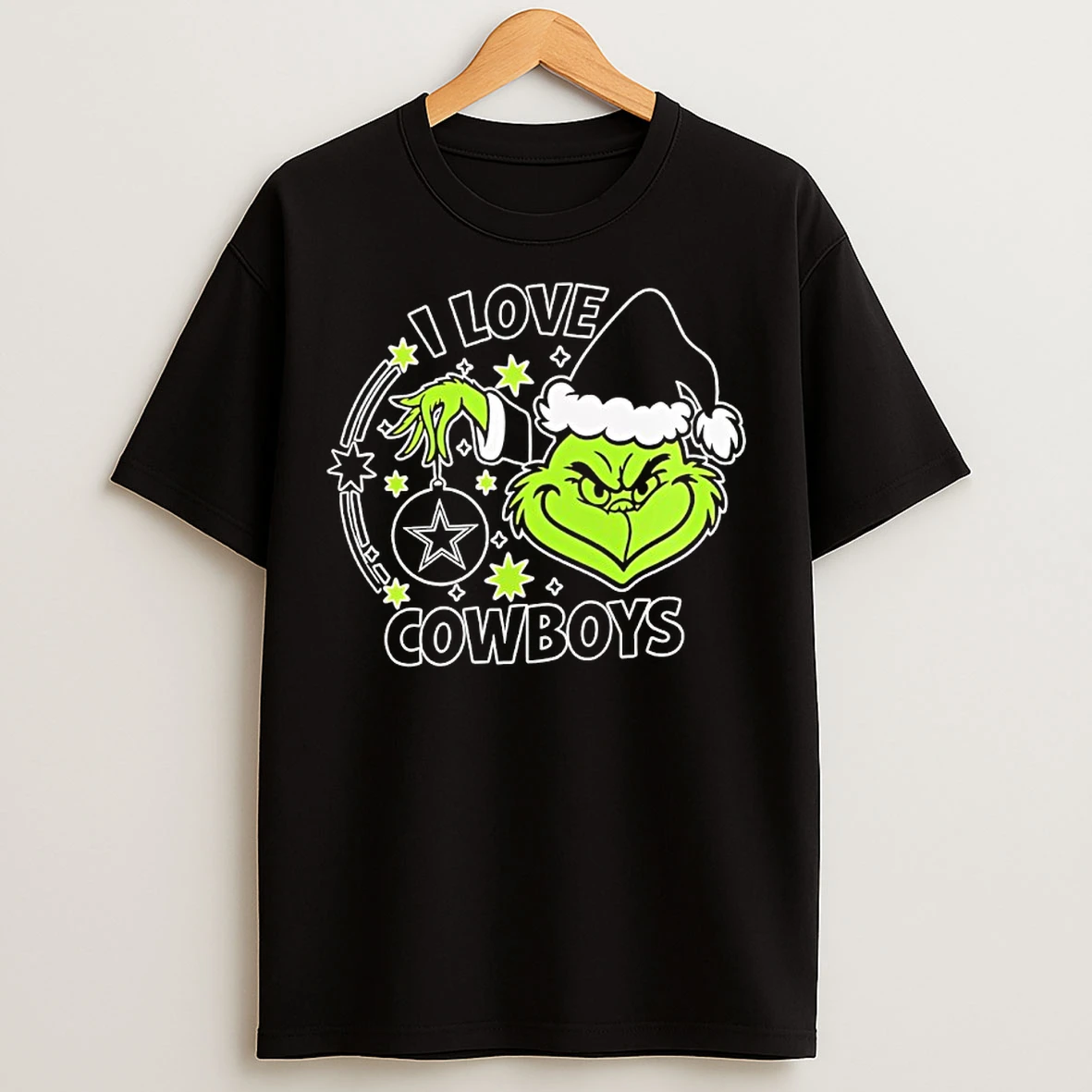 Classic Grinch Santa I Love Dallas Cowboys T Shirts