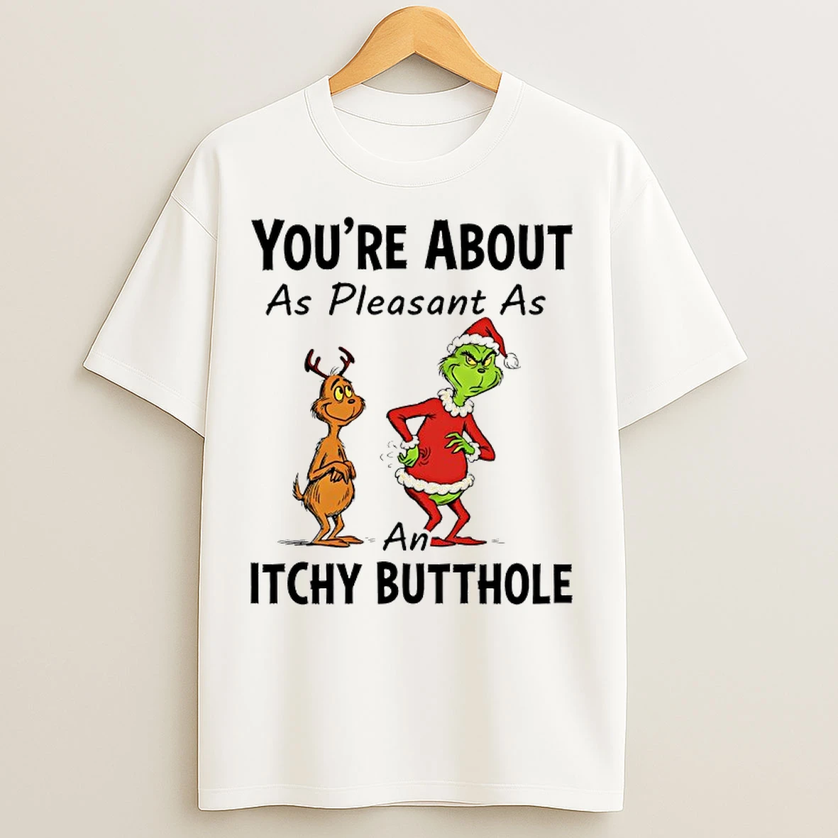 Classic Grinch Santa Youre About As Pleasant As An Itchy Butthole T Shirts