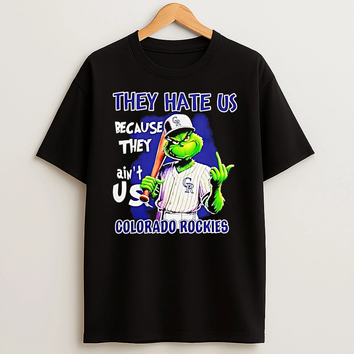 Classic Grinch They Hate Us Because Aint Us Colorado Rockies Christmas 25 T Shirts