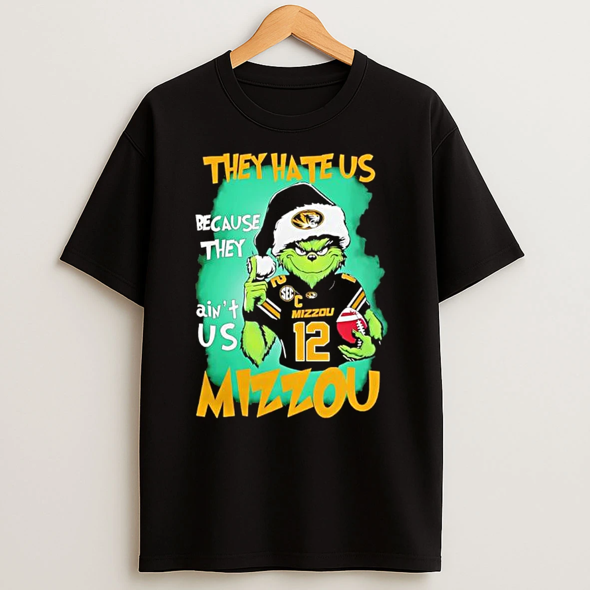 Classic Grinch They Hate Us Because Aint Us Mizzou Tigers Christmas 25 T Shirts