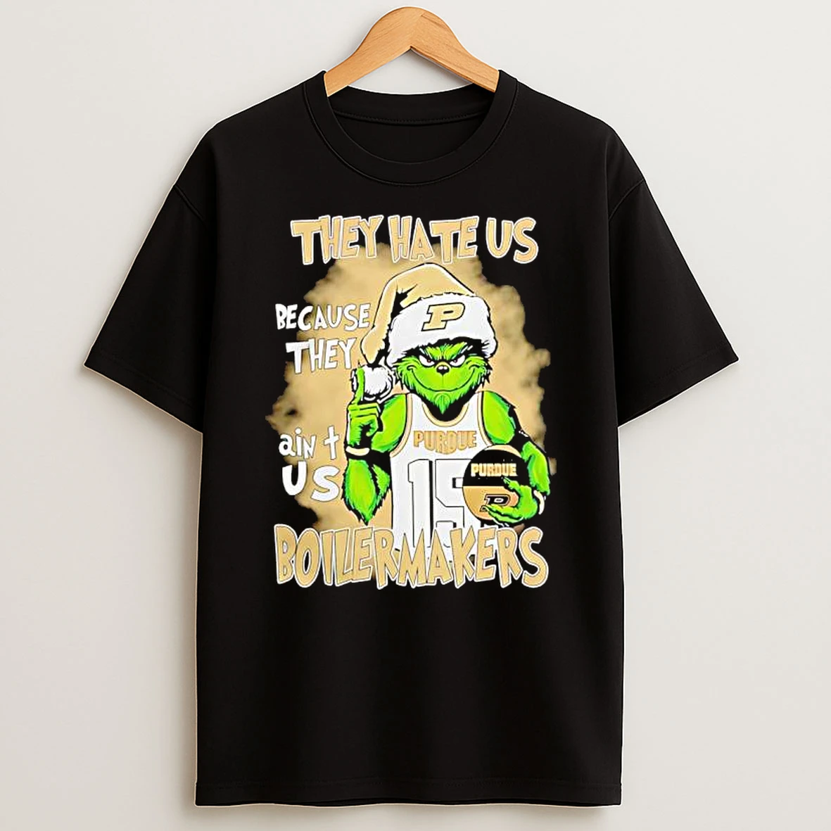Classic Grinch They Hate Us Because Aint Us Purdue Basketball Christmas 25 T Shirts