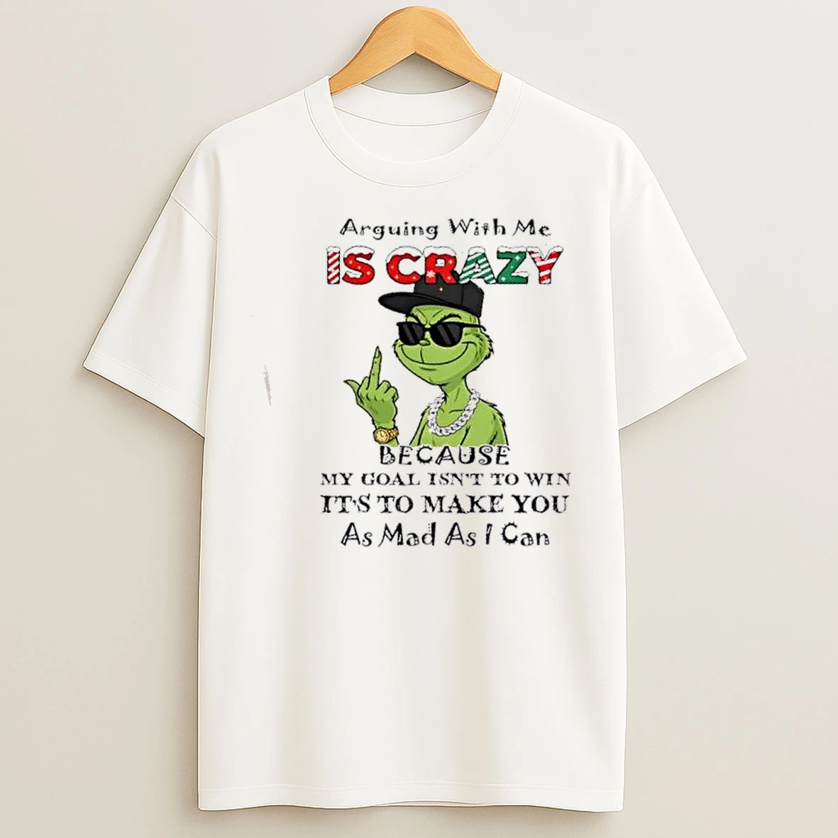 Classic Grinch Arguing With Me Is Crazy Because My Goal Isnt To Win Its To Make You As Mad As I Can T Shirts