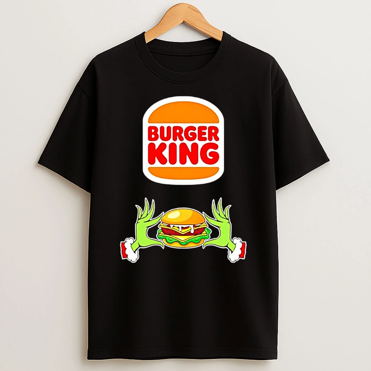 Classic Grinch Hand Love Burger King Christmas 2025 T Shirts