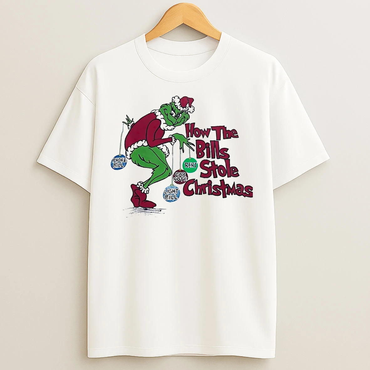 Classic Grinch How The Bills Stole Christmas T Shirts