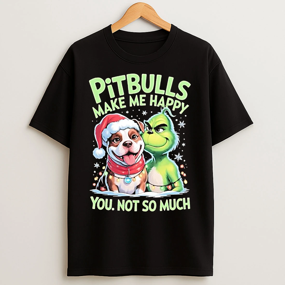 Classic Grinch Pitbulls Make Me Happy You Not So Much Christmas T Shirts