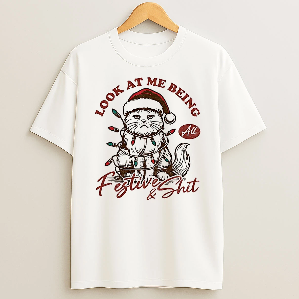 Classic Grumpy Cat Christmas Look At Me Being All Festive Shit T Shirts