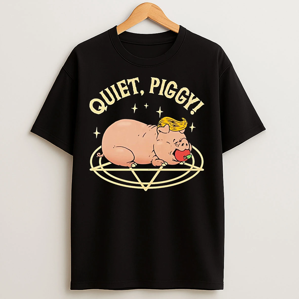 Classic Hail Satan Star Quiet Piggy Trump T Shirts