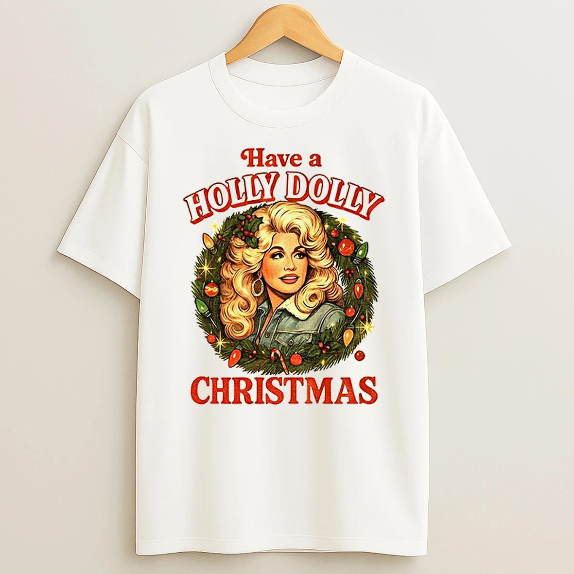 Classic Have A Holly Dolly Christmas Retro Dolly Parton Inspired T Shirts