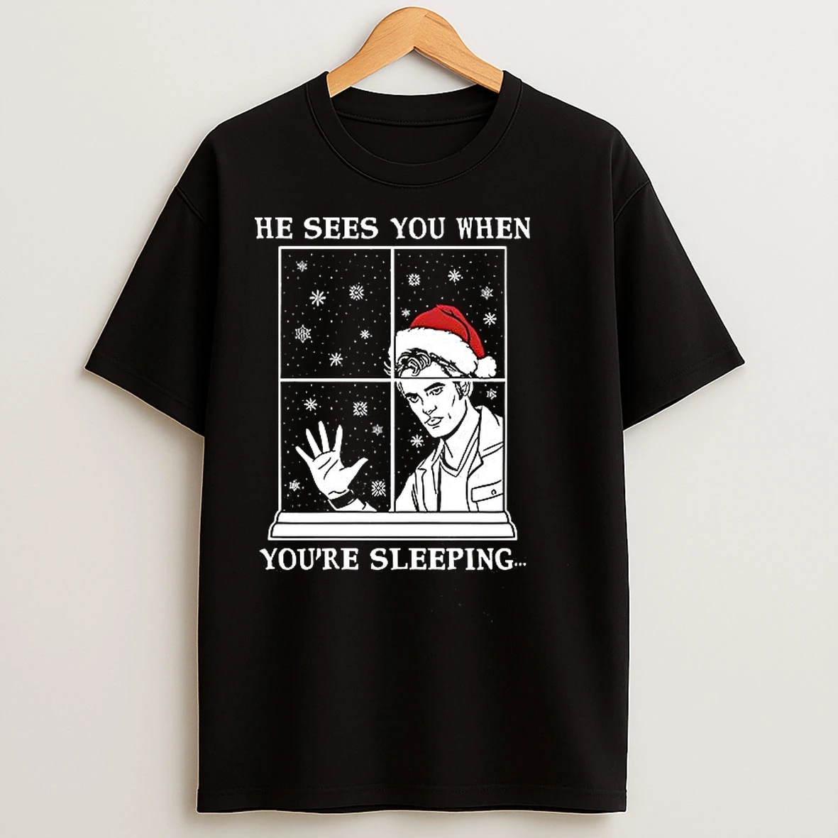 Classic He Sees You When Youre Sleeping Christmas T Shirts