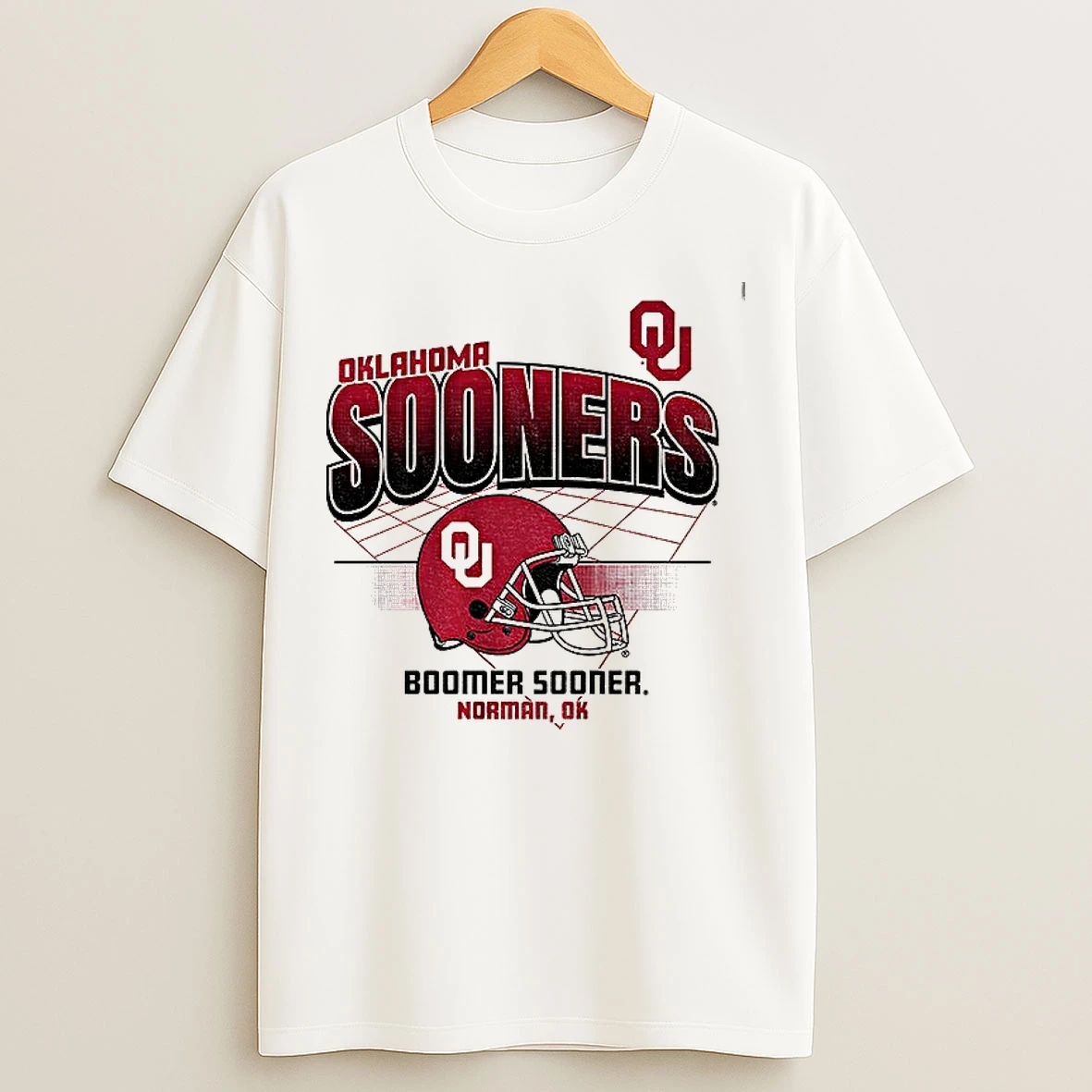 Classic Helmet Grid Oklahoma Sooners Football Nfl Boomer Sooner Logo T Shirts