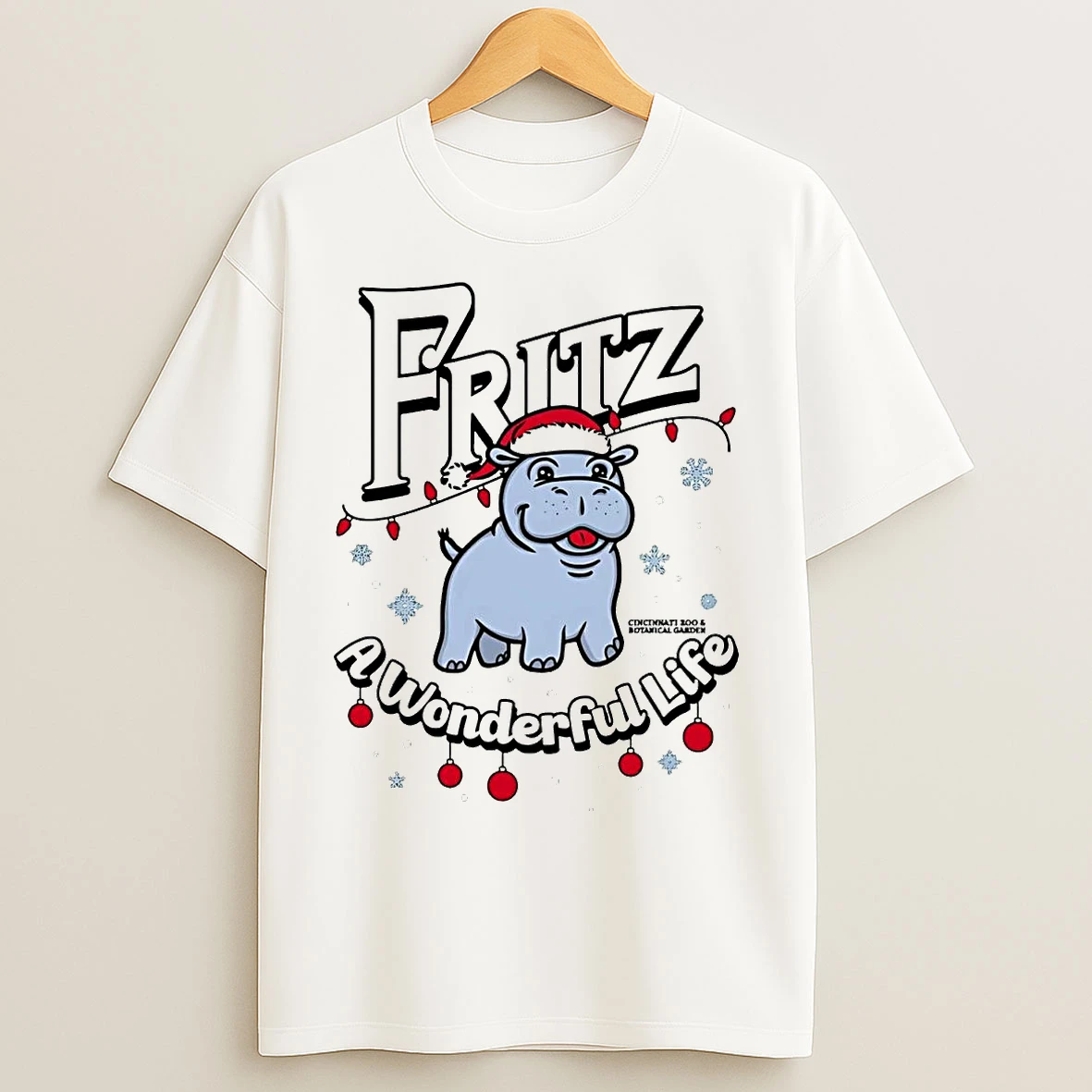 Classic Hippo Fritz A Wonderful Life Cincinnati Christmas T Shirts