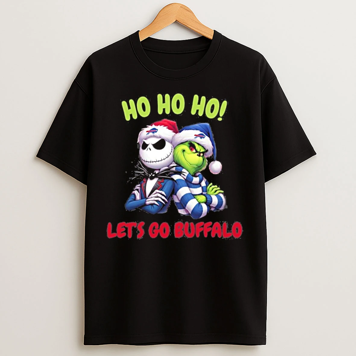 Classic Ho Ho Ho Lets Go Buffalo Jack And Grinch T Shirts