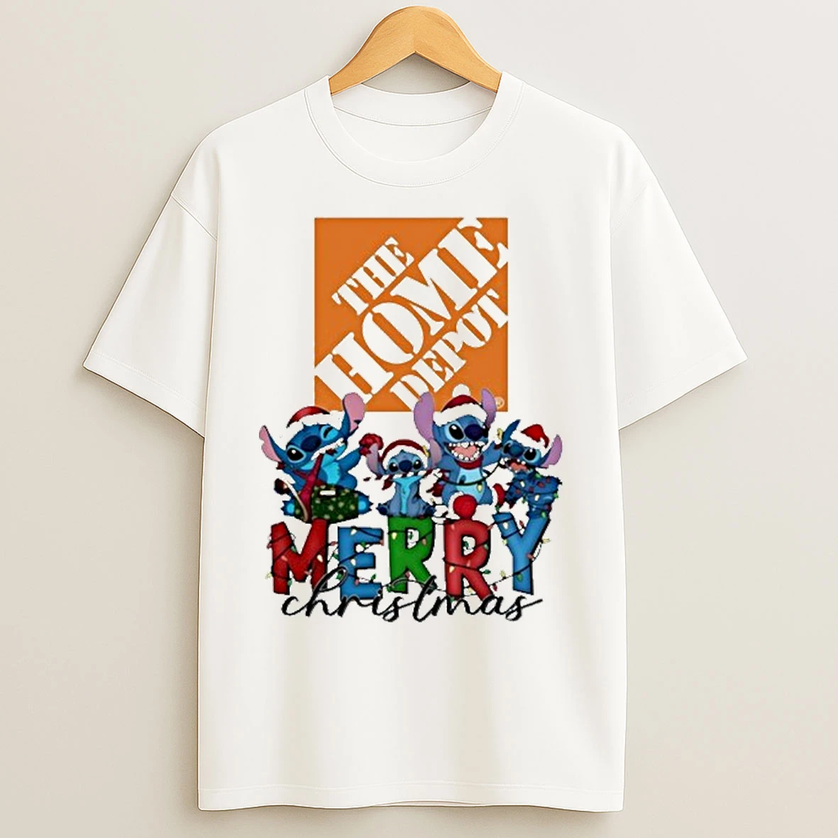 Classic Home Depot Merry Christmas Stitch T Shirts