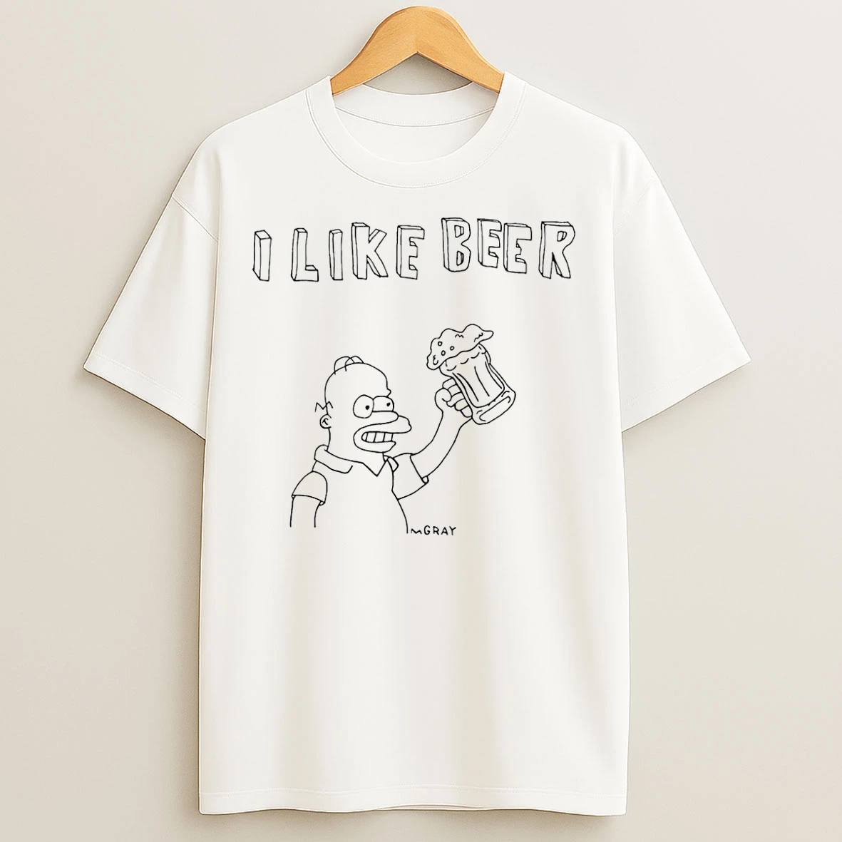 Classic Homer Simpson I Like Beer Paint T Shirts