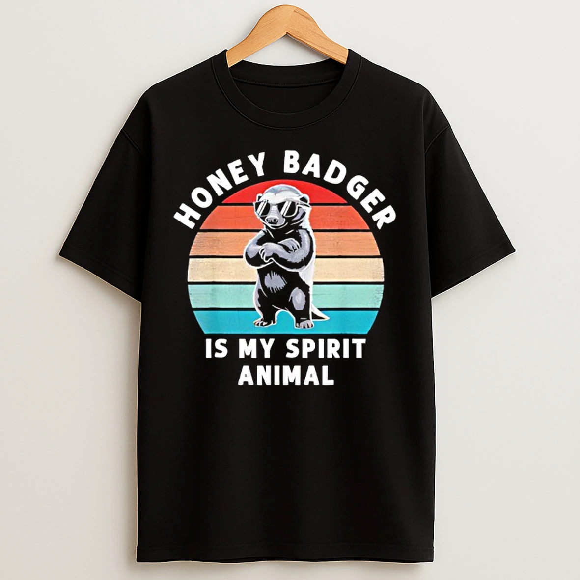 Classic Honey Badger Is My Spirit Animal Funny Vintage Wildlife T Shirts
