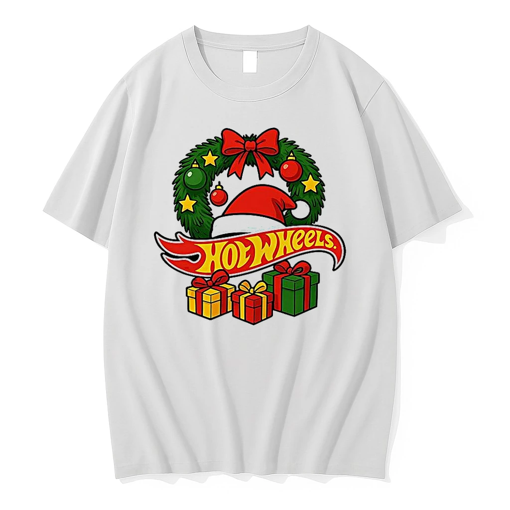 Classic Hotwheels Christmas Laurel Wreath Santa Hat Gift T Shirts