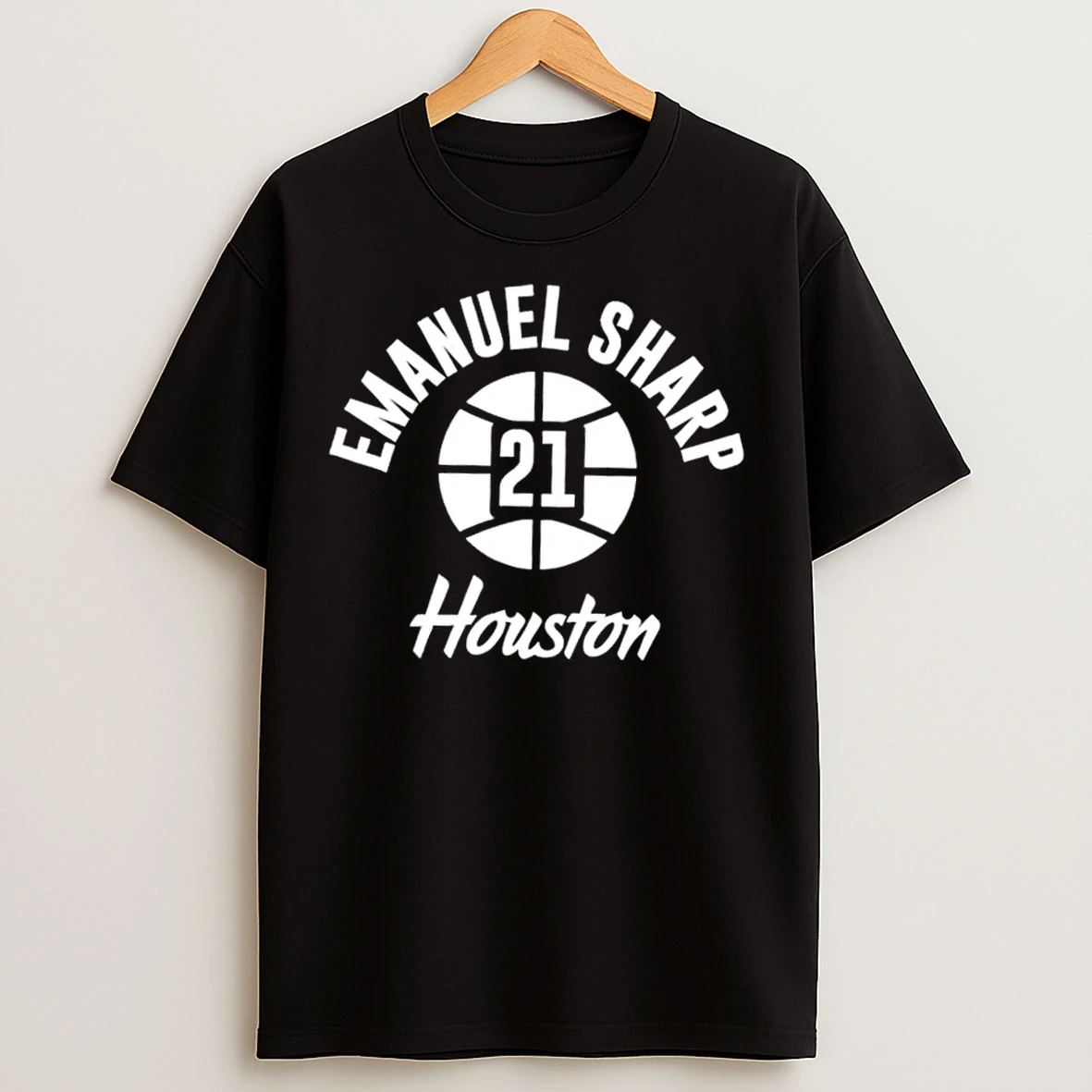 Classic Houston Basketball Emanuel Sharp Name Number Ball 21 T Shirts