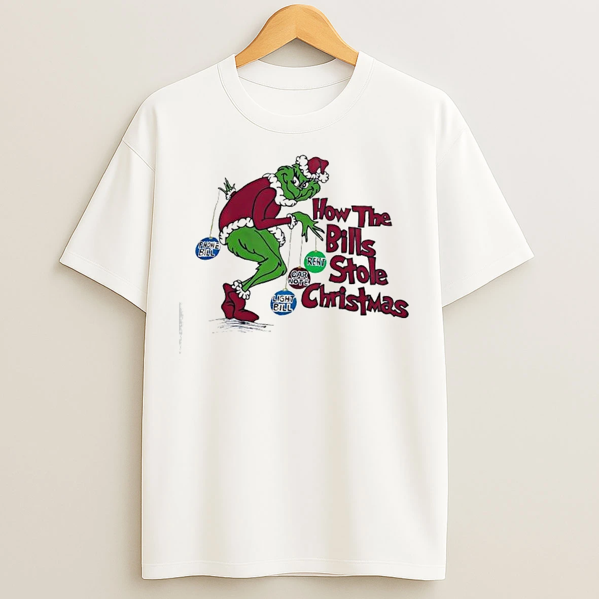 Classic How The Bills Stole Christmas Grinch T Shirts