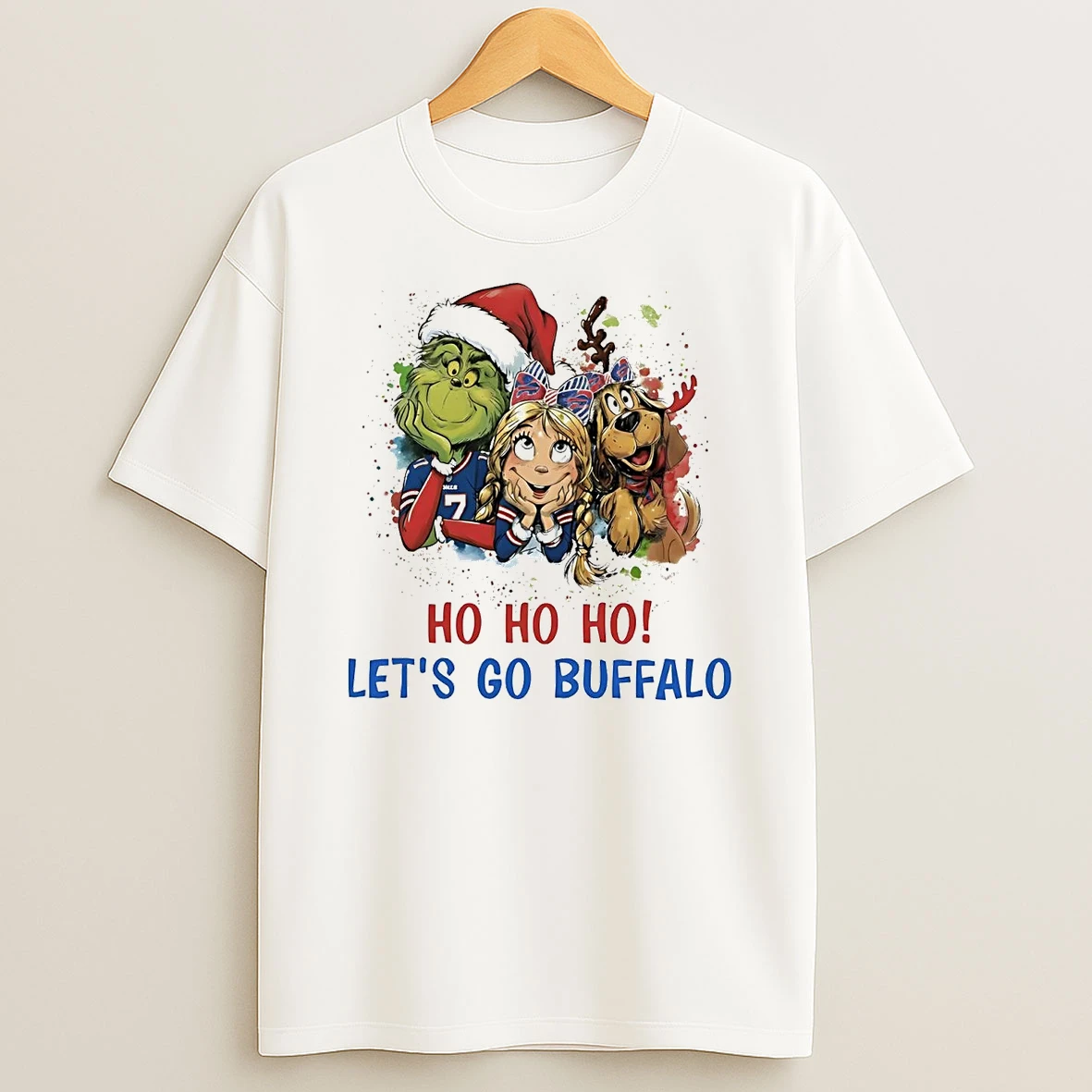 Classic How The Grinch Stole Christmas Ho Ho Ho Lets Go Buffalo Bills T Shirts