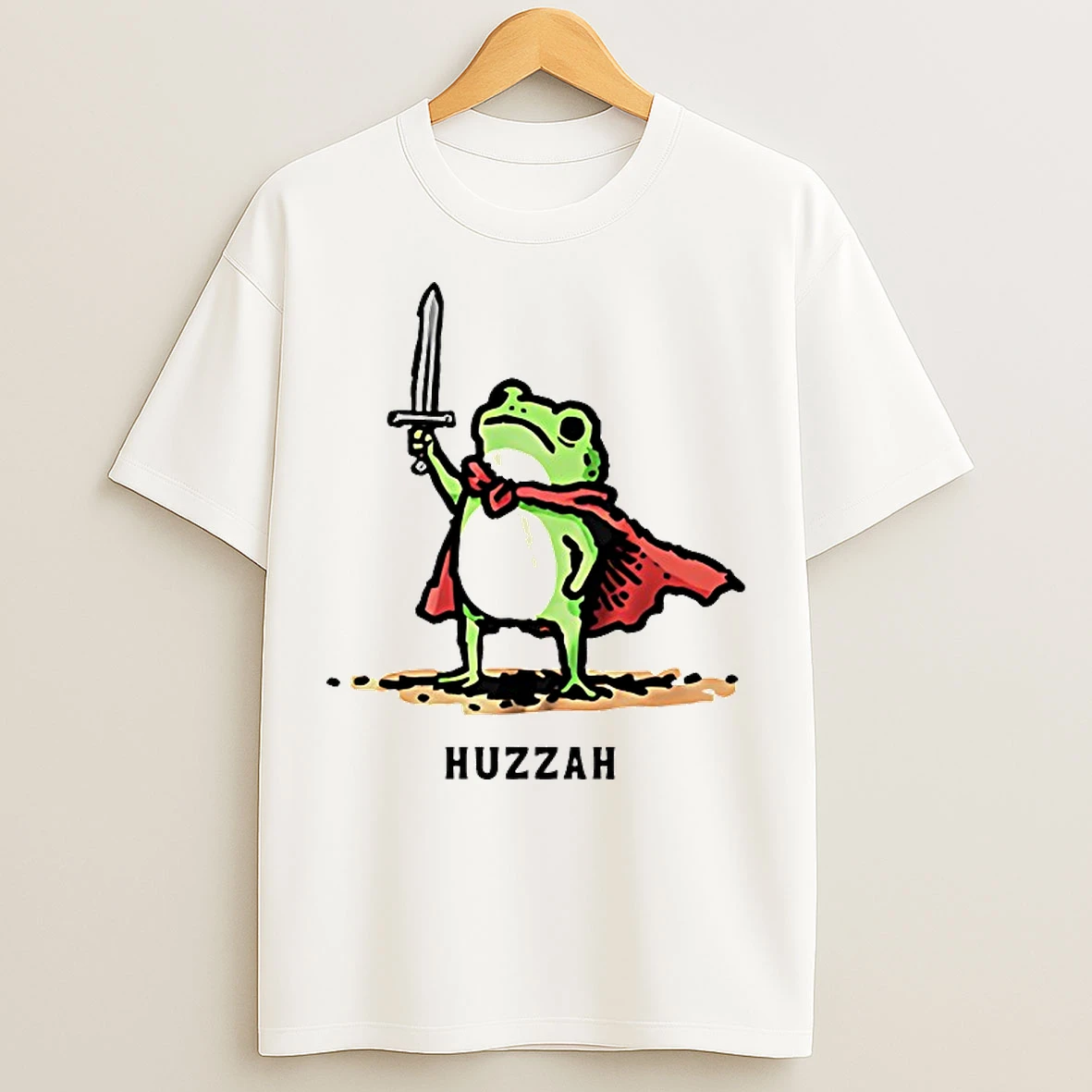 Classic Huzzah Frog With Sword T Shirts