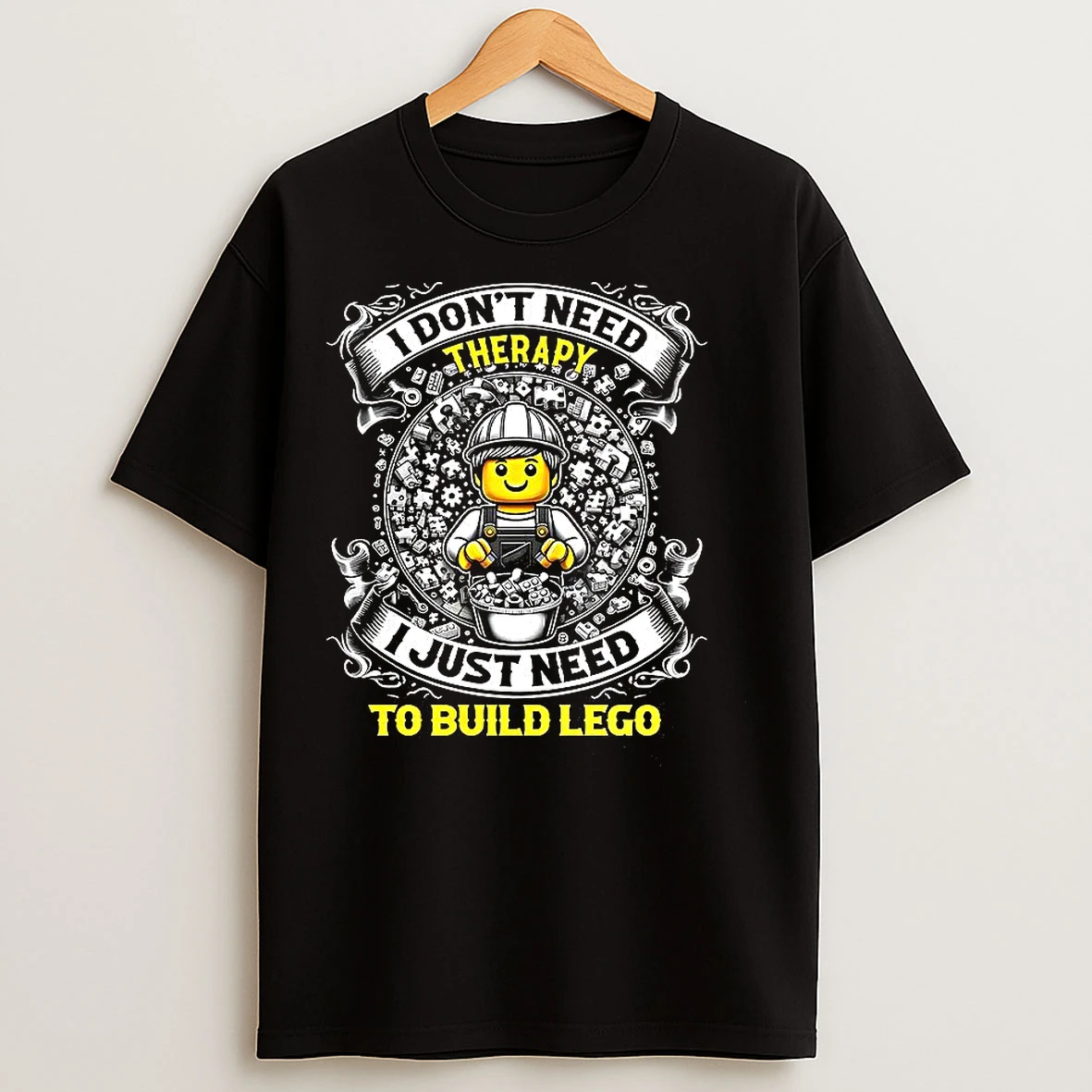 Classic I Dont Need Therapy I Just Need To Build Lego Worker T Shirts