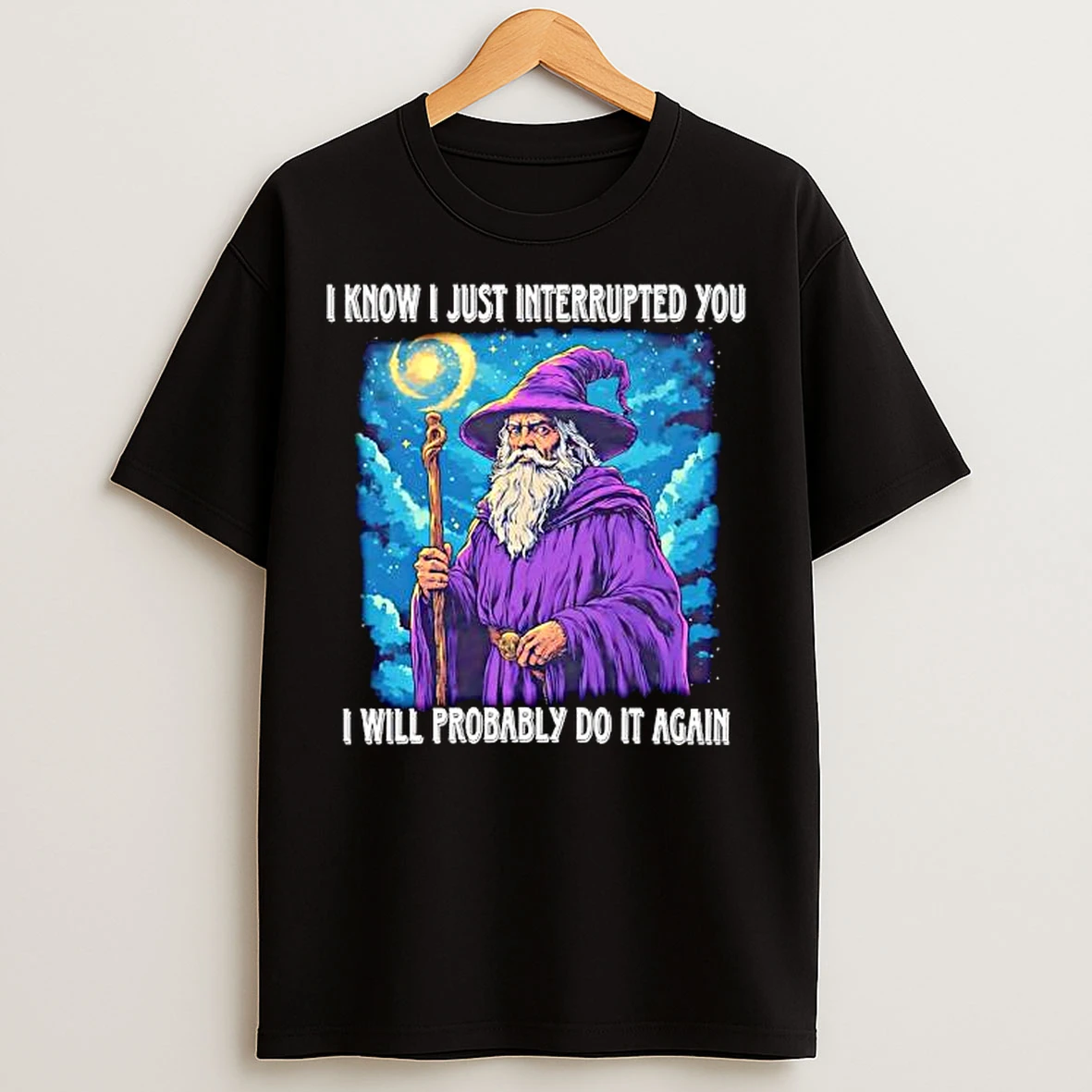Classic I Know I Just Interrupted You I Will Probably Do It Again Wizard Graphic T Shirts