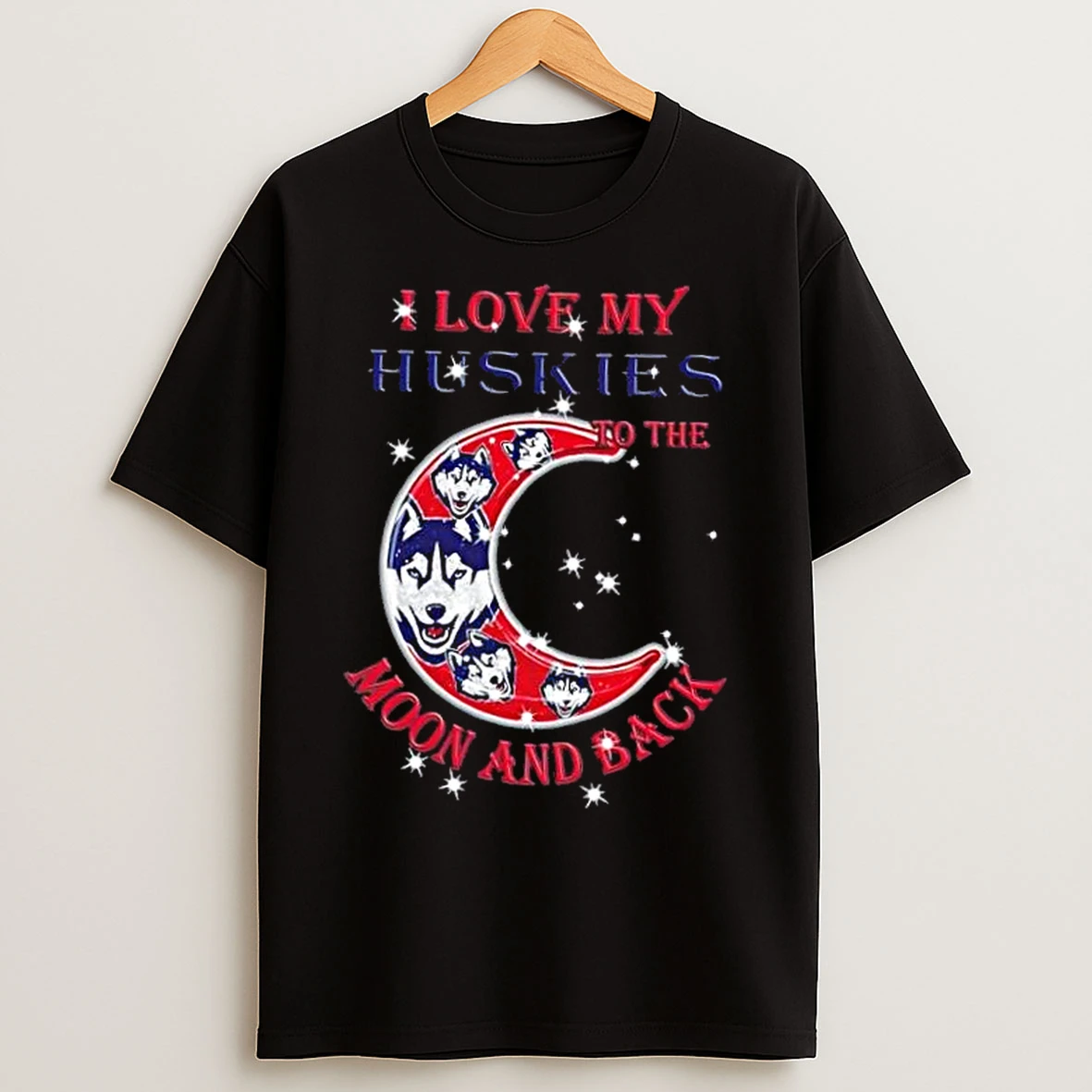 Classic I Love My Connecticut Huskies To The Moon And Back T Shirts