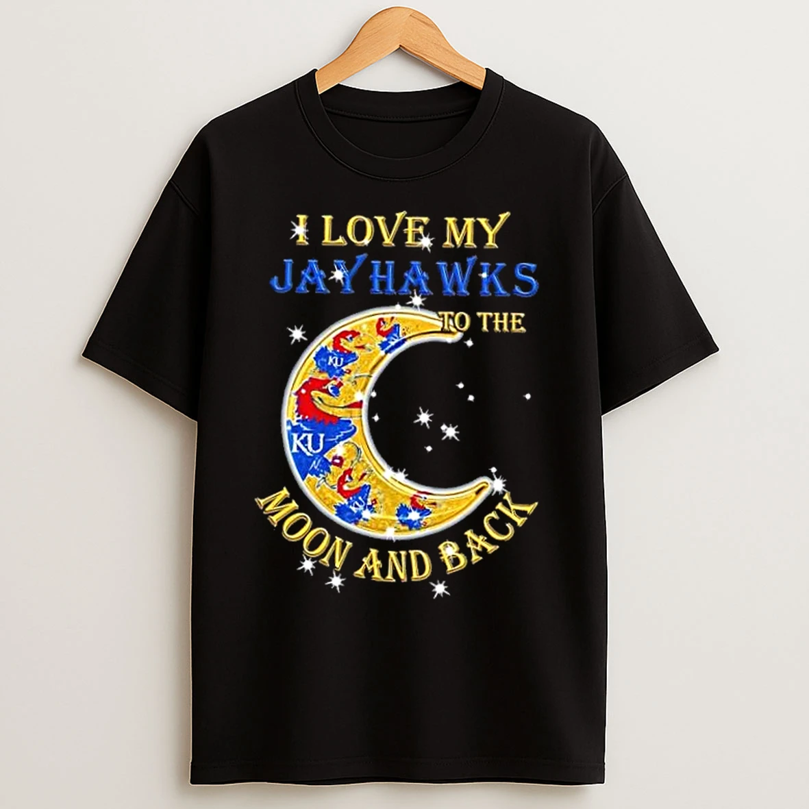Classic I Love My Kansas Jayhawks To The Moon And Back T Shirts
