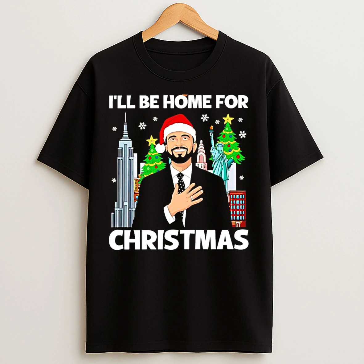 Classic Ill Be Home For Christmas Zohran For Nyc T Shirts