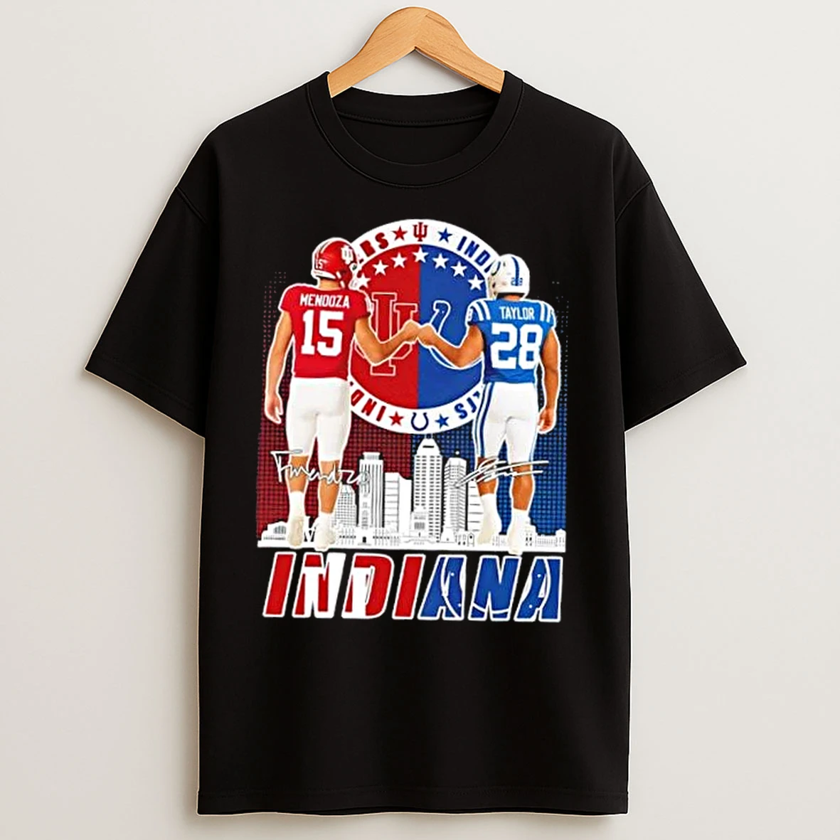 Classic Indiana City Sports Mendoza Hoosiers X Taylor Colts Skyline T Shirts