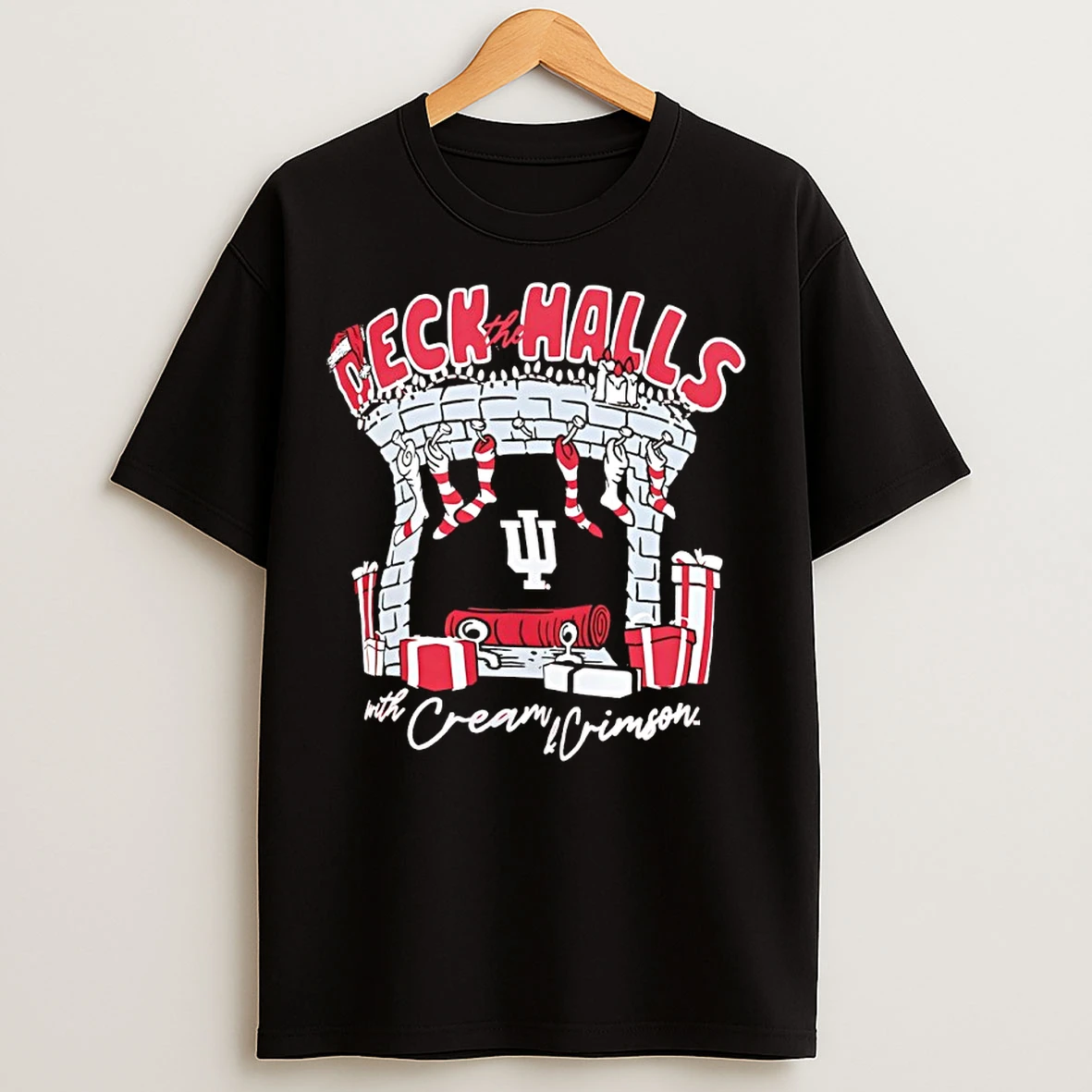 Classic Indiana Hoosiers Deck The Halls With Cream And Crimson Christmas 2025 T Shirts