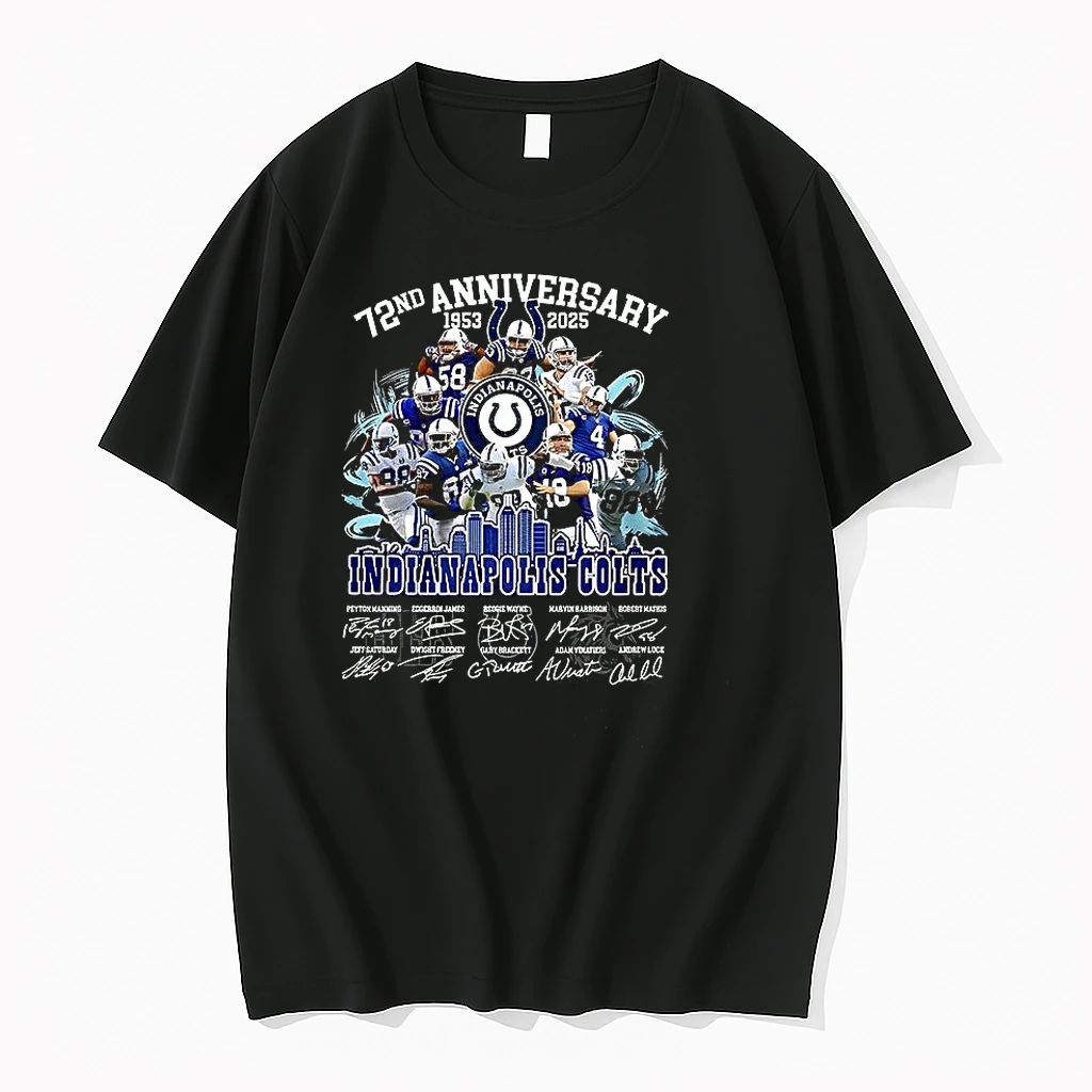 Classic Indianapolis Colts 72nd Anniversary 1953 2025 Signature T Shirts