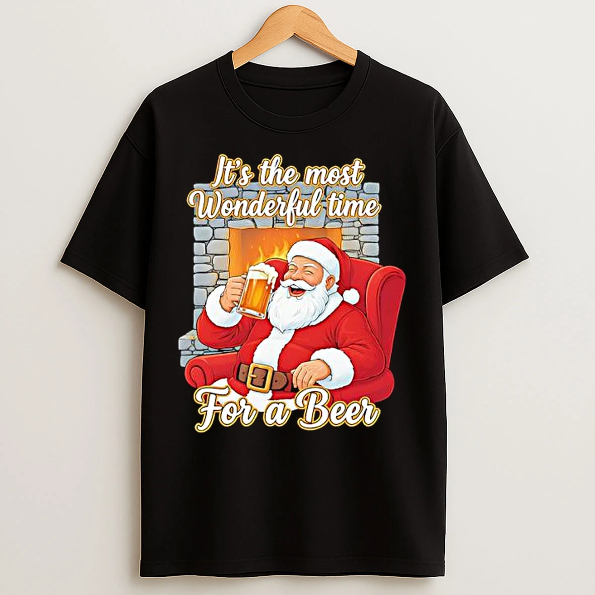 Classic Its The Most Wonderful Time For A Beer Santa Claus Drink Beer T Shirts