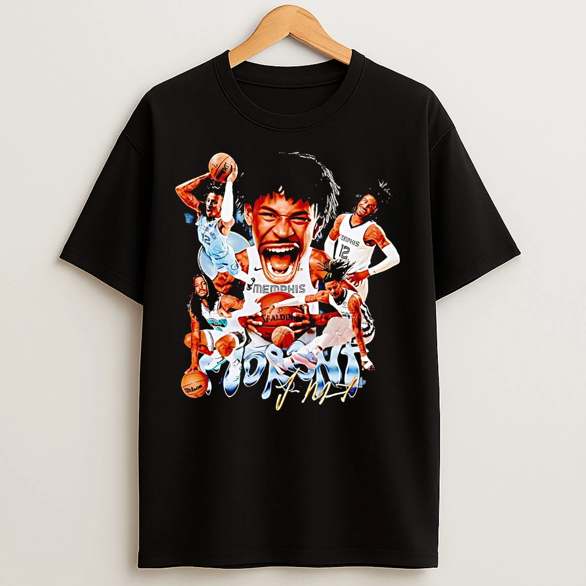 Classic Ja Morant Picture Collage 12 Signature T Shirts