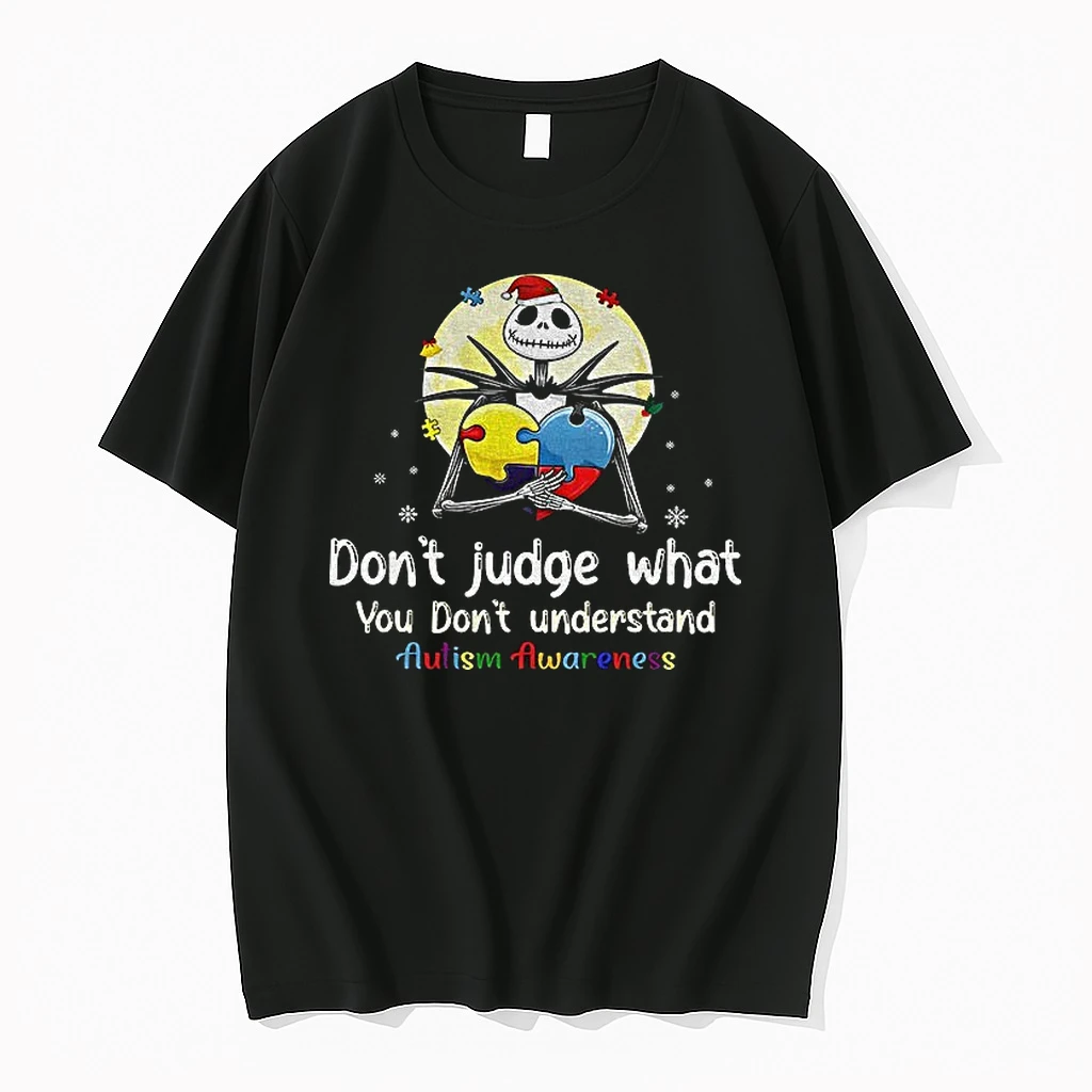 Classic Jack Skellington Santa Hat Dont Judge What You Dont Understand Autism Awareness Merry Christmas T Shirts