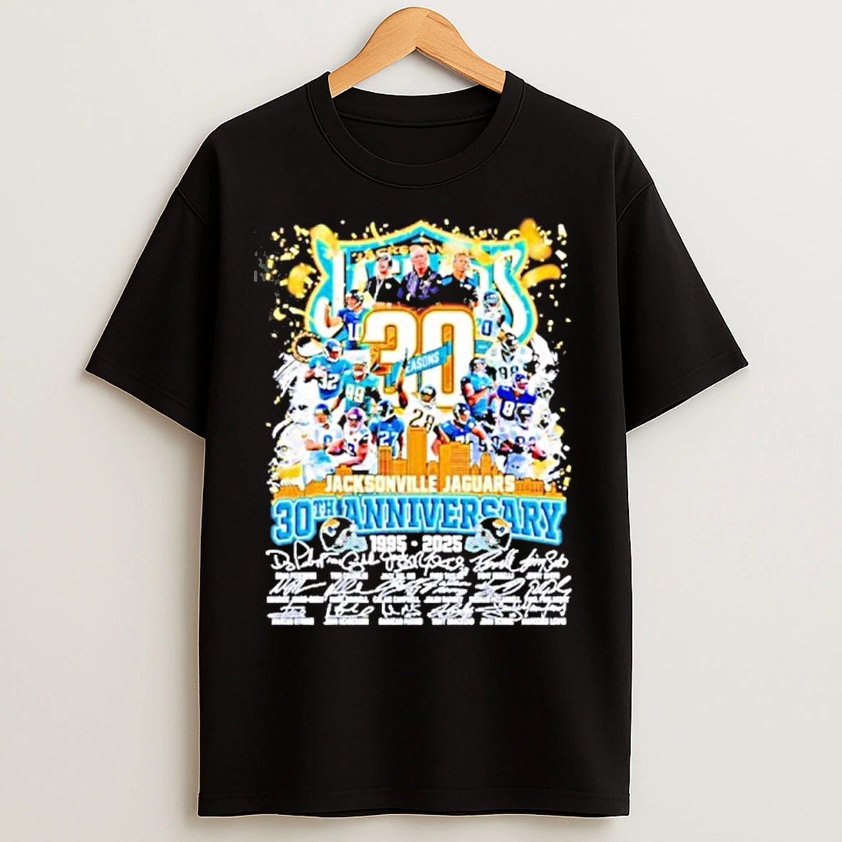 Classic Jacksonville Jaguars Team 30th Anniversary 1995 2025 Thank You For The Memories T Shirts
