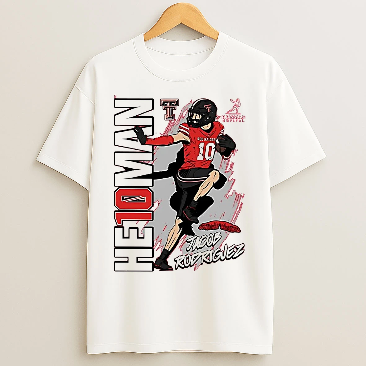 Classic Jacob Rodriguez He10man Heisman Texas Tech Red Raiders T Shirts