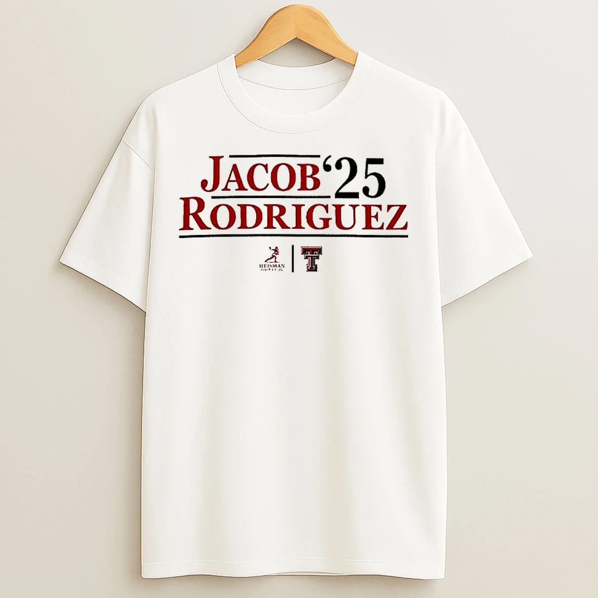 Classic Jacob Rodriguez Texas Tech Red Raiders Football 25 Heisman T Shirts