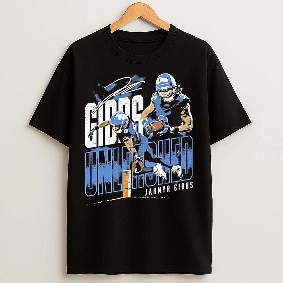 Classic Jahmyr Gibbs Detroit Lions Unleashed Player Signature T Shirts