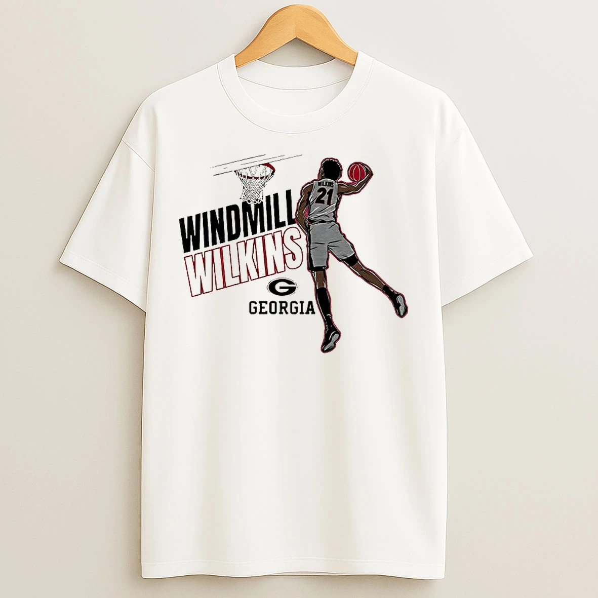 Classic Jake Wilkins Dunks Georgia Bulldogs Basketball Windmill Wilkins T Shirts