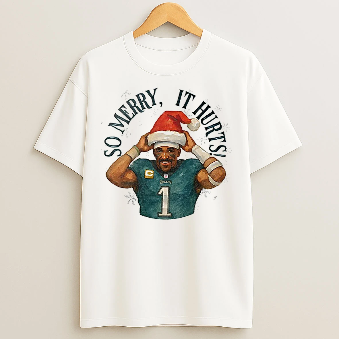 Classic Jalen Hurts Eagles Football Christmas So Merry It Hurts T Shirts