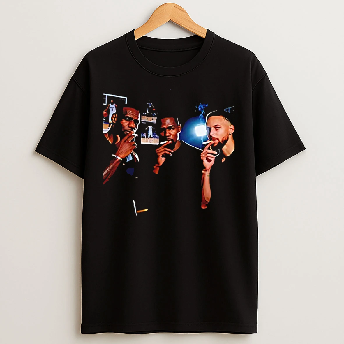 Classic James And Curry And Durant Smoking Nba 2025 Graphic T Shirts